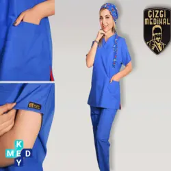 اسکراب شلوار آبی استخری سیزگی cizgi medical - کی مد