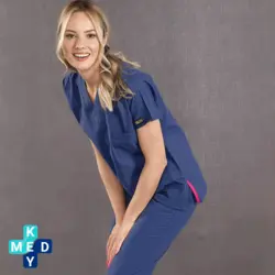 اسکراب شلوار آبی نفتی سیزگی cizgi medical - کی مد