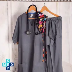 اسکراب شلوار طوسی طرح جین یوفلکس U-FLEX - کی مد