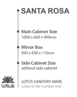کابینت و روشویی طرح چوب سانتاروسا Santa Rosa ابعاد 46 * 100 سانتیمتر