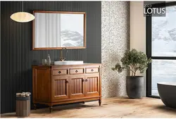 کابینت و روشویی طرح چوب وینتیج Vintage ابعاد 55 * 137 سانتیمتر