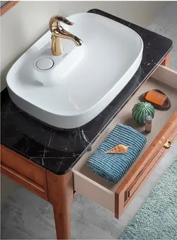 کابینت و روشویی طرح چوب دلانو Delano ابعاد 46 * 89 سانتیمتر