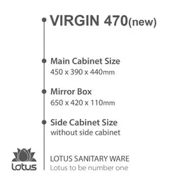 کابینت و روشویی طرح مدرن ویرجین VIRGIN 470  ابعاد 39 * 45 سانتیمتر