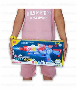 تفنگ چرخ دنده ای 35 سانتی موزیکال چراغ دار