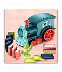 قطار دومینو چین حرکتی موزیکال و باطری خور