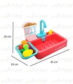 سینک ظرفشویی ۲۰ قطعه ای پمپاژ آب باطری ای کودک