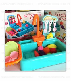 سینک ظرفشویی ۲۰ قطعه ای پمپاژ آب باطری ای کودک