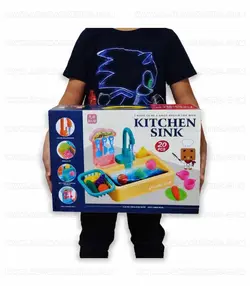 سینک ظرفشویی ۲۰ قطعه ای پمپاژ آب باطری ای کودک