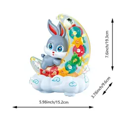 ربات خرگوش ماه سوار چرخ دنده ای حرکتی چراغ خواب 3D
