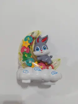 ربات خرگوش ماه سوار چرخ دنده ای حرکتی چراغ خواب 3D