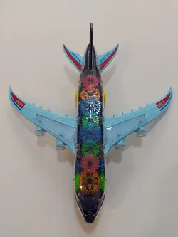 هواپیما مسافربری چرخ دنده ای نشکن موزیکال،چراغ دار و باتری ای