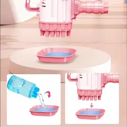 بازوکا حباب ساز رگباری 36 سوراخ باطری خور بهمراه مایع کوچک