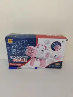 بازوکا حباب ساز رگباری 36 سوراخ باطری خور بهمراه مایع کوچک