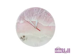 ساعت دیواری رزینی طرح دریا(صورتی) کد C1212 - فروشگاه رزین مارکت