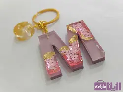 جا سوئیچی رزینی طرح پولک و ورق طلا