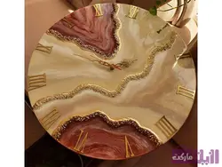 خرید ساعت دیواری رزینی سنگ مرمر ژئود دار - رزین مارکت