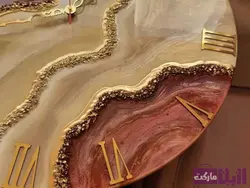 خرید ساعت دیواری رزینی سنگ مرمر ژئود دار - رزین مارکت