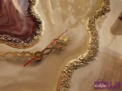 خرید ساعت دیواری رزینی سنگ مرمر ژئود دار - رزین مارکت