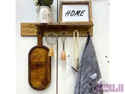 شلف دیواری چوبی (مناسب برای آویز کلید ،حوله و لباس)