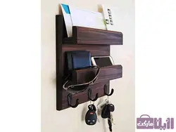 خرید جاکلیدی دیواری چوبی چند  کاره و کاربردی - رزین مارکت