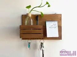 خرید جاکلیدی دیواری چوبی چند  کاره و کاربردی - رزین مارکت