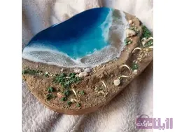 جاکلیدی دیواری رزینی طرح دریا - فروشگاه رزین مارکت