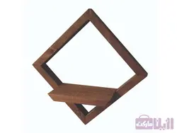 خرید شلف دیواری چوبی طرح ذوزنقه شیک و زیبا - رزین مارکت