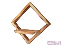 خرید شلف دیواری چوبی طرح ذوزنقه شیک و زیبا - رزین مارکت
