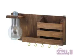 خرید شلف دیواری چوبی طرح ذوزنقه شیک و زیبا - رزین مارکت