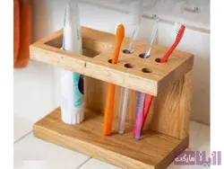 جا مسواکی چوبی کد D2 - فروشگاه رزین مارکت