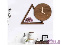 ساعت چوبی کد ۷۰۴۱ مثلثی - فروشگاه رزین مارکت