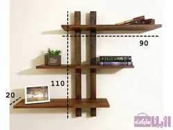 شلف دیوار سه طبقه مدل ترک - فروشگاه رزین مارکت