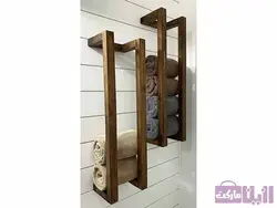 جا حوله ای چوبی استند چوبی ساده و مدرن - فروشگاه رزین مارکت