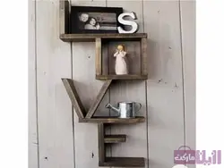 شلف دیوار چوبی طرح عشق - LOVE - فروشگاه رزین مارکت