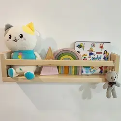 بسته 2 عددی شلف دیواری چوبی طرح ایکیا با اتصال کاملا مخفی ،مناسب ادویه و اتاق کودک و دکوری رنگ روشن با ارسال رایگان - فروشگاه رزین مارکت