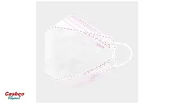 ماسک پرو سه بعدی چهار لایه سفید صورتی بسته ۱۰ عددی