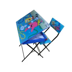 میز تحریر باکسدار و صندلی تاشو طرح باب اسفنجی