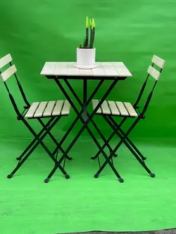 میز و صندلی دو نفره پلای وود خود رنگ