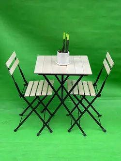 میز و صندلی دو نفره پلای وود خود رنگ