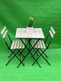 میز و صندلی دو نفره پلای وود خود رنگ