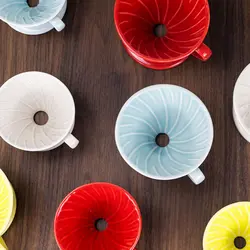 قهوه ساز v60 دریپر سرامیکی مشکی مات 1 تا 2 فنجان