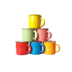 فنجان رنگی قهوه سایز کوچک ۶ عددی