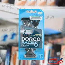 خود تراش دورکو DORCO تیغ 6لبه بسته 3 عددی طرح جدید اصل | فروشگاه تخفیفی فینیش