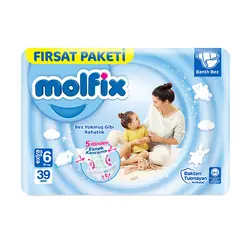پوشک چسبی مولفیکس سایز 6 بسته 39 عددی - فروشگاه تخفیفی فینیش