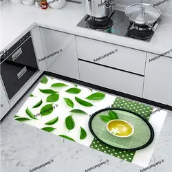 فرشینه آشپزخانه طرح برگ سبز