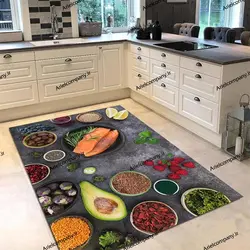 فرشینه طرح سبزیجات  و ماهی