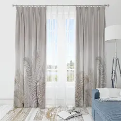 پرده طرح برگ طوسی