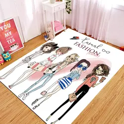 فرشینه نوجوان طرح چند دختر فانتزی زمینه آبرنگی