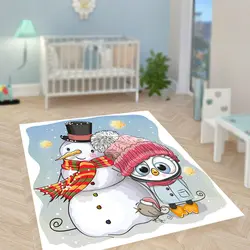 فرشینه طرح جغد با ادم برفی