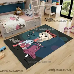 طرح فرشینه اتاق خواب کودک دختر موتور سوار